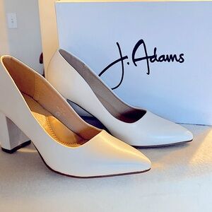 Women Block Off-White Shoes.